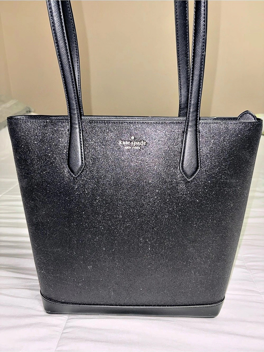 Kate Spade Glitter Large Tote Black